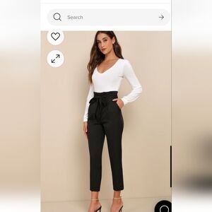 Lulus with confidence paper bag waist pants,  black , size xl. NWOT.